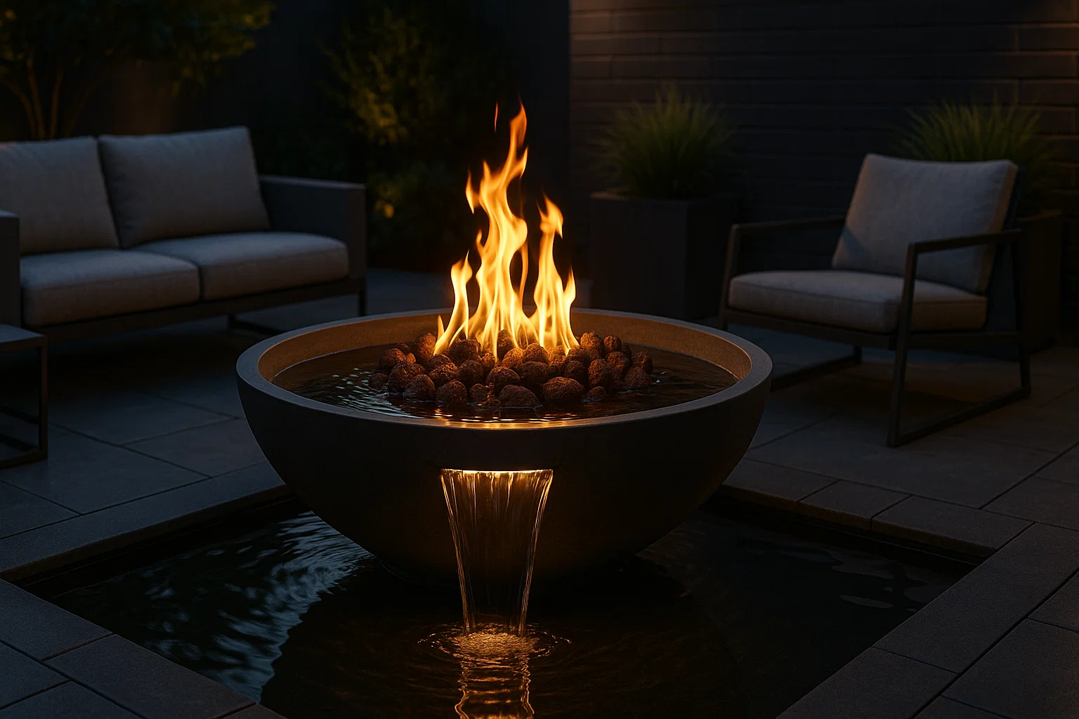 fire bowl water feature